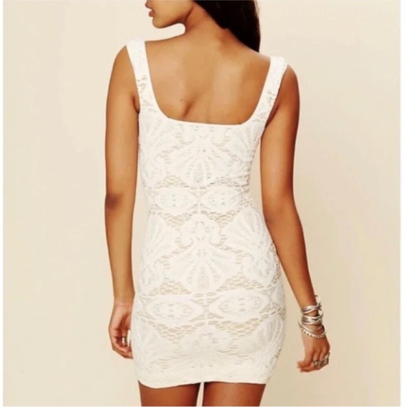 Intimately Free People Lace Medallion Stretch Bodycon Dress Cream - Picture 3 of 8